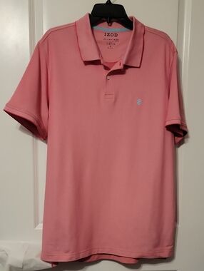 Izod Men's XL Short Sleeve Lt. Red Polo Shirt. Like New.